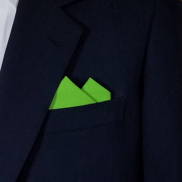 New - Green Apple Cotton Pre-Folded Pocket Square Handkerchief Insert - Picture 2 of 5